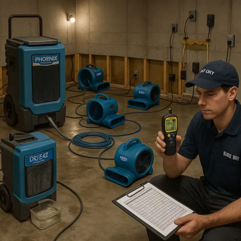 Structural Drying and Dehumidification process in Bull Run Mountain Estates, VA